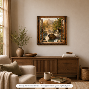 Capybara Hot Springs Window View Canvas